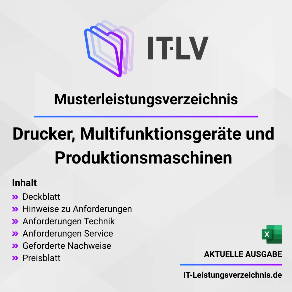 IT Muster Leistungsverzeichnis Drucker, Multifunktionsgeräte, Produktionsdruckmaschinen